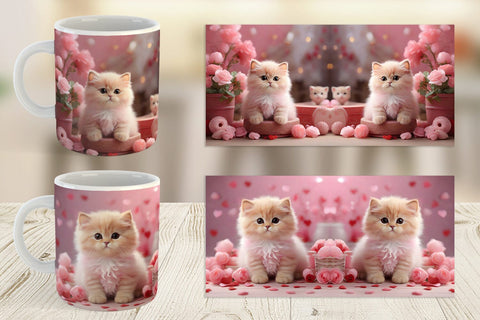 Mug Wrap Valentine Persian Cat Sublimation artnoy 