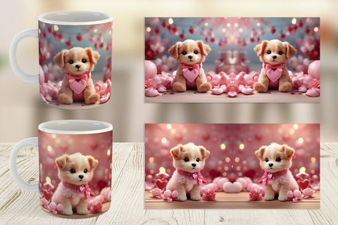 Mug Wrap Valentine Puppy Sublimation artnoy 