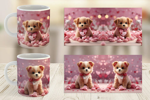 Mug Wrap Valentine Puppy Sublimation artnoy 