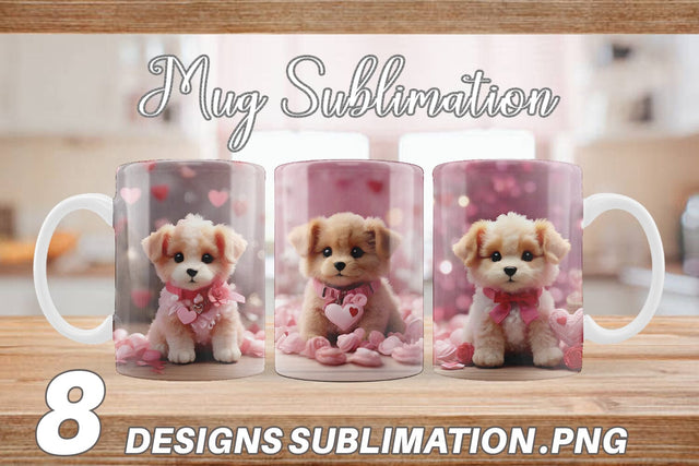 Mug Wrap Valentine Puppy Sublimation artnoy 