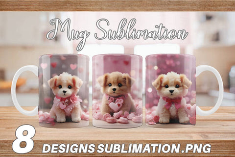 Mug Wrap Valentine Puppy Sublimation artnoy 