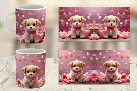 Mug Wrap Valentine Puppy Sublimation artnoy 