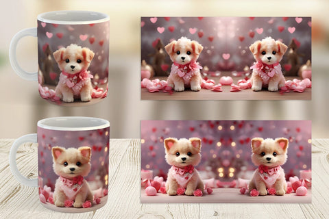 Mug Wrap Valentine Puppy Sublimation artnoy 