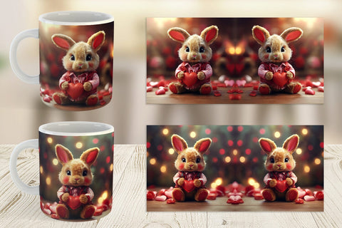 Mug Wrap Valentine Rabbit Sublimation artnoy 