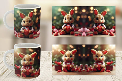 Mug Wrap Valentine Rabbit Sublimation artnoy 