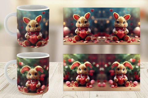 Mug Wrap Valentine Rabbit Sublimation artnoy 