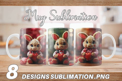 Mug Wrap Valentine Rabbit Sublimation artnoy 