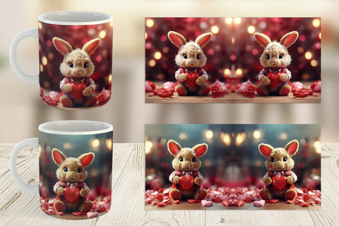 Mug Wrap Valentine Rabbit Sublimation artnoy 