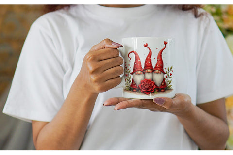 Mug Wrap Valentine Rose Gnome Sublimation artnoy 