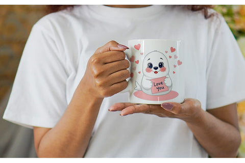 Mug Wrap Valentine Seal Cartoon Sublimation artnoy 