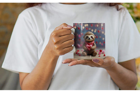 Mug Wrap Valentine Sloth Sublimation artnoy 
