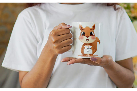 Mug Wrap Valentine Squirrel Cartoon Sublimation artnoy 