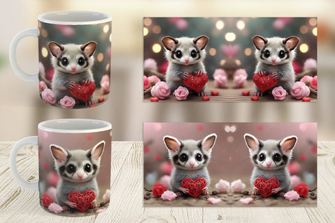 Mug Wrap Valentine Sugar Glider Sublimation artnoy 