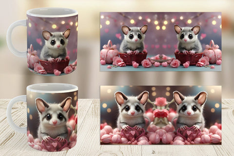 Mug Wrap Valentine Sugar Glider Sublimation artnoy 