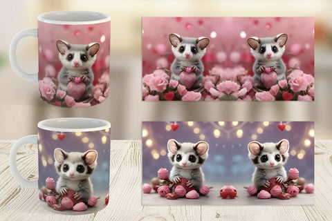 Mug Wrap Valentine Sugar Glider Sublimation artnoy 