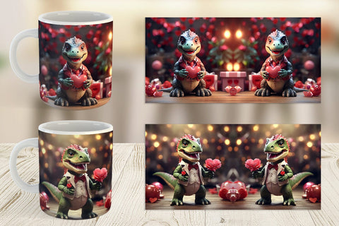 Mug Wrap Valentine T Rex Sublimation artnoy 