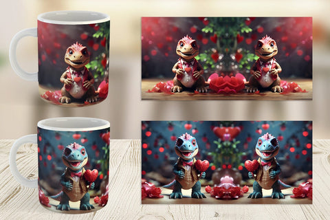 Mug Wrap Valentine T Rex Sublimation artnoy 