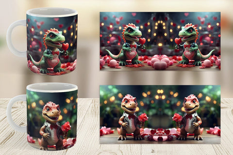 Mug Wrap Valentine T Rex Sublimation artnoy 