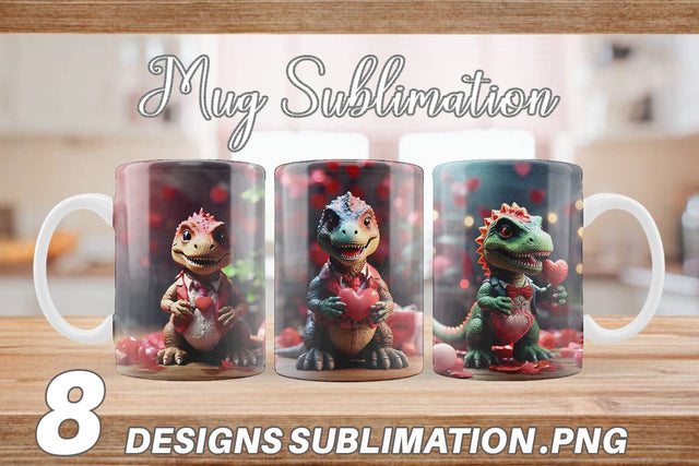 Mug Wrap Valentine T Rex Sublimation artnoy 