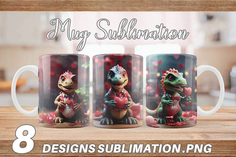 Mug Wrap Valentine T Rex Sublimation artnoy 