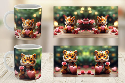 Mug Wrap Valentine Tiger Sublimation artnoy 