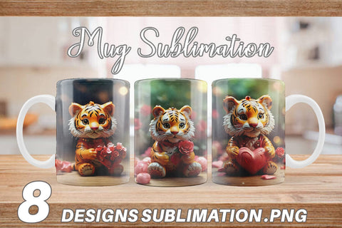 Mug Wrap Valentine Tiger Sublimation artnoy 