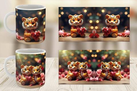 Mug Wrap Valentine Tiger Sublimation artnoy 