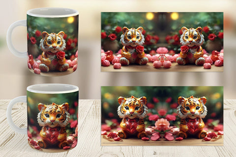 Mug Wrap Valentine Tiger Sublimation artnoy 