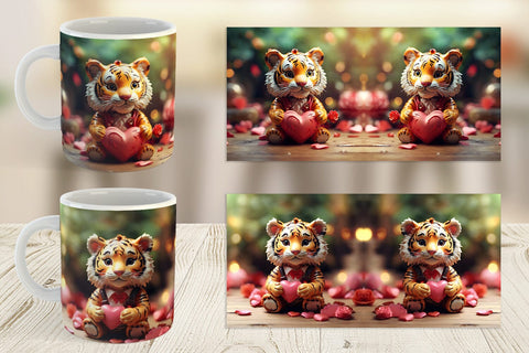 Mug Wrap Valentine Tiger Sublimation artnoy 