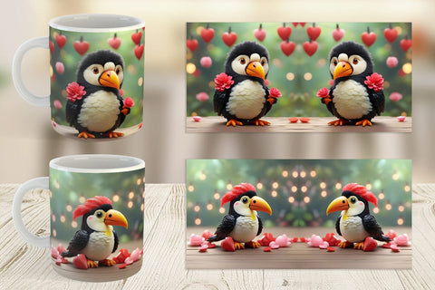 Mug Wrap Valentine Toucan Bird Sublimation artnoy 