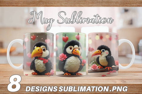 Mug Wrap Valentine Toucan Bird Sublimation artnoy 