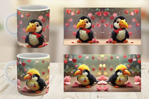 Mug Wrap Valentine Toucan Bird Sublimation artnoy 