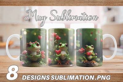 Mug Wrap Valentine Tree Frog Sublimation artnoy 