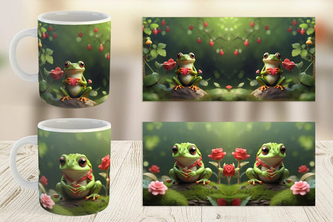 Mug Wrap Valentine Tree Frog Sublimation artnoy 
