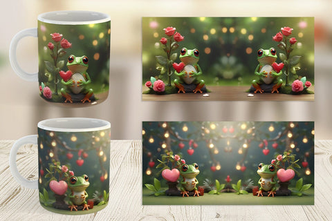 Mug Wrap Valentine Tree Frog Sublimation artnoy 