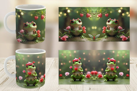 Mug Wrap Valentine Tree Frog Sublimation artnoy 