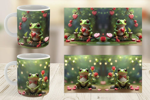 Mug Wrap Valentine Tree Frog Sublimation artnoy 