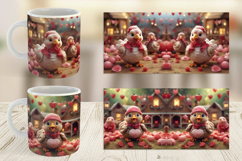 Mug Wrap Valentine Turkey Farm Sublimation artnoy 
