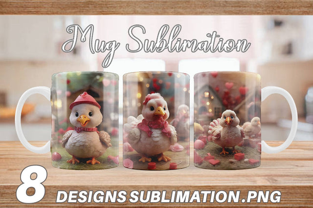 Mug Wrap Valentine Turkey Farm Sublimation artnoy 