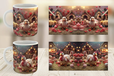 Mug Wrap Valentine Turkey Farm Sublimation artnoy 