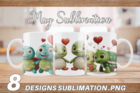 Mug Wrap Valentine Turtle Sublimation artnoy 