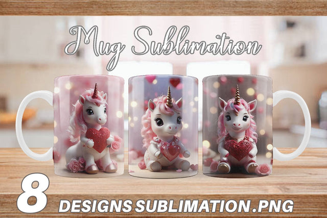 Mug Wrap Valentine Unicorn Sublimation artnoy 