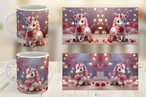 Mug Wrap Valentine Unicorn Sublimation artnoy 