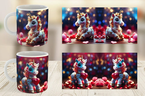 Mug Wrap Valentine Unicorn Sublimation artnoy 