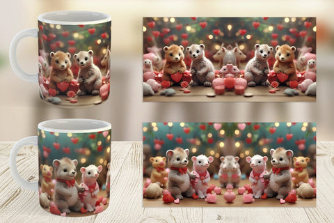 Mug Wrap Valentine Zoo Animals Sublimation artnoy 