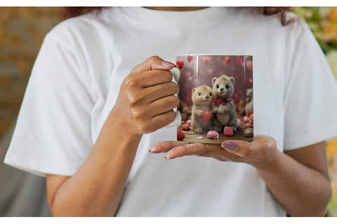 Mug Wrap Valentine Zoo Animals Sublimation artnoy 