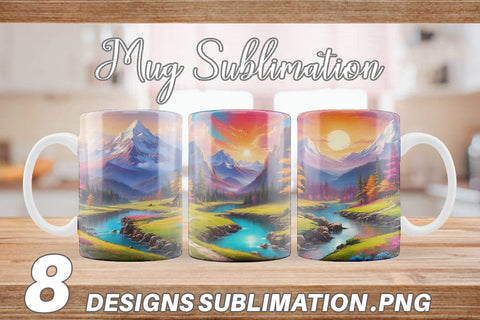 Mug Wrap Vibrant Landscape Sublimation artnoy 