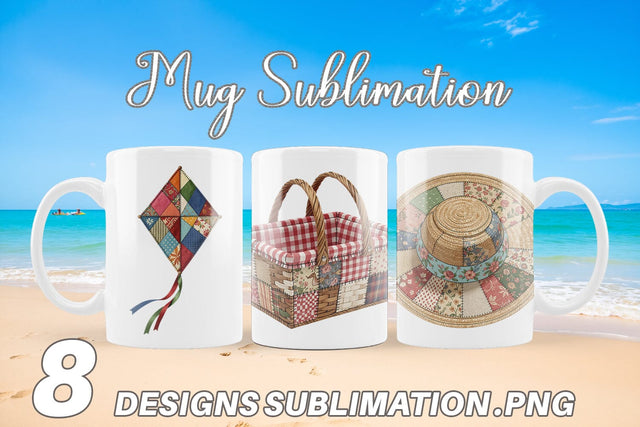 Mug Wrap Vibrant Summer Play Patchwork Sublimation artnoy 