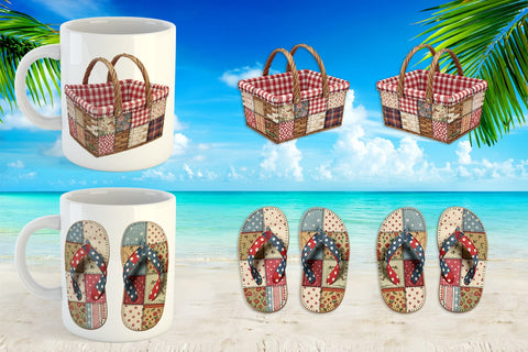 Mug Wrap Vibrant Summer Play Patchwork Sublimation artnoy 