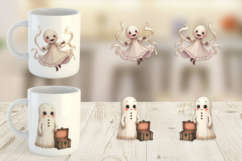 Mug Wrap Victorian Dollhouse Ghosts Sublimation artnoy 